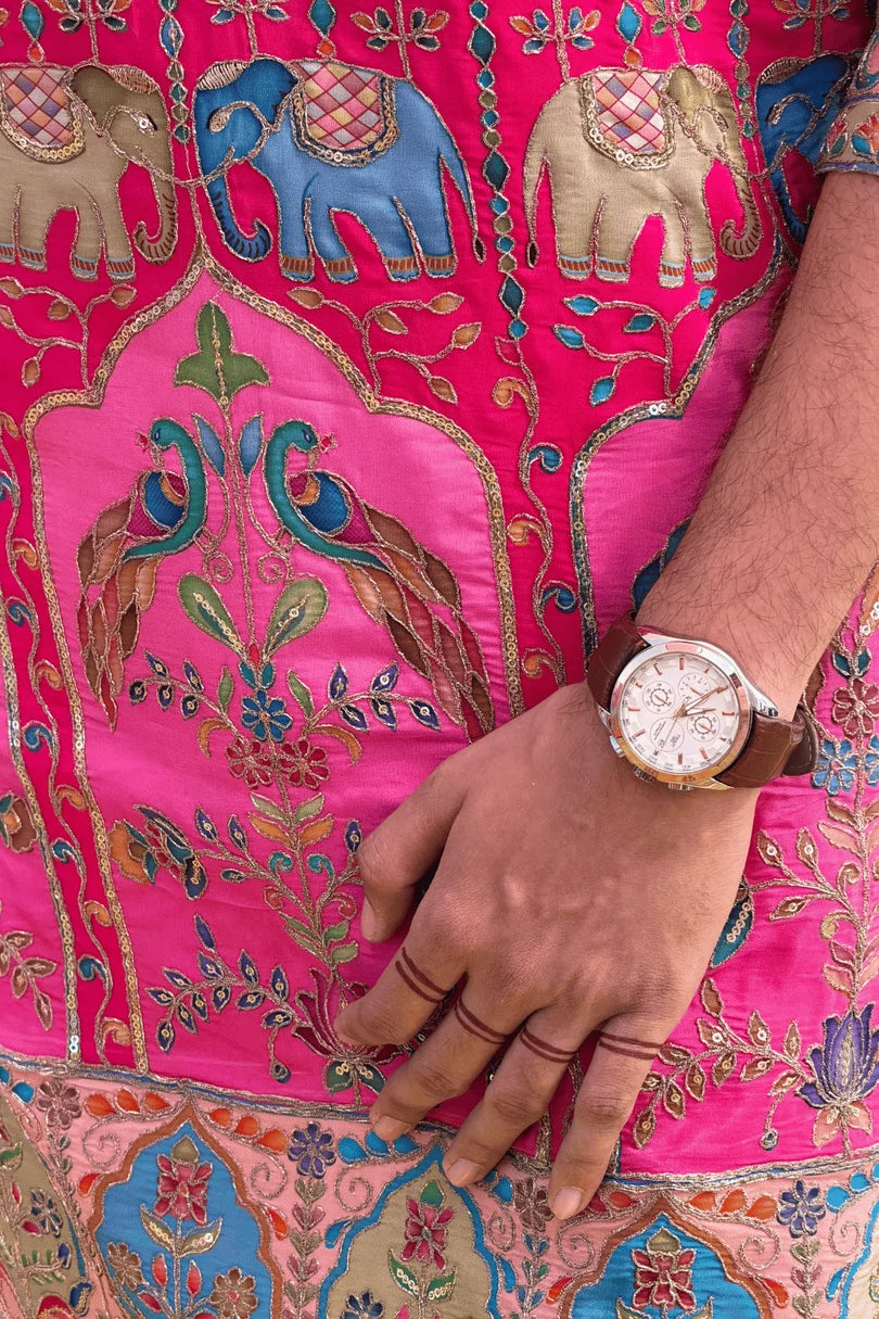 PREMIUM PINK ETHNIC KURTA FOR WEDDING & FESTIVE WEAR