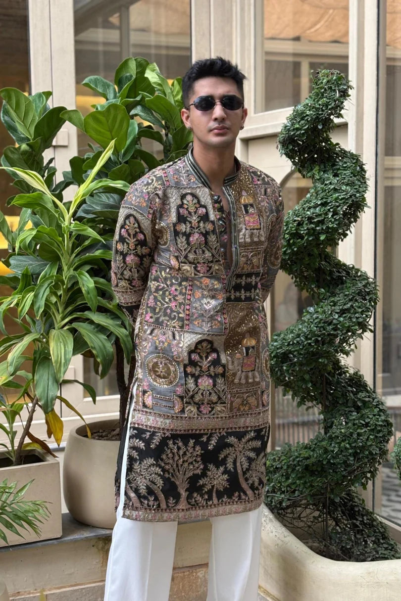 ROYAL BLACK KURTA SET FOR MEN | WEDDING & FESTIVE WEAR