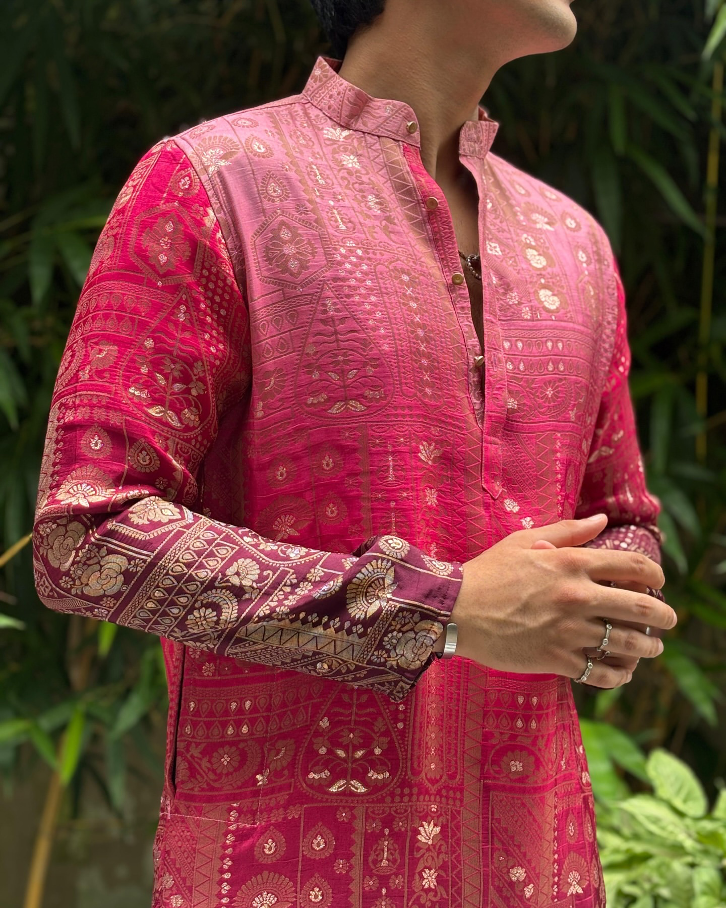 OMBRE BANARASI SILK KURTA FOR MEN
