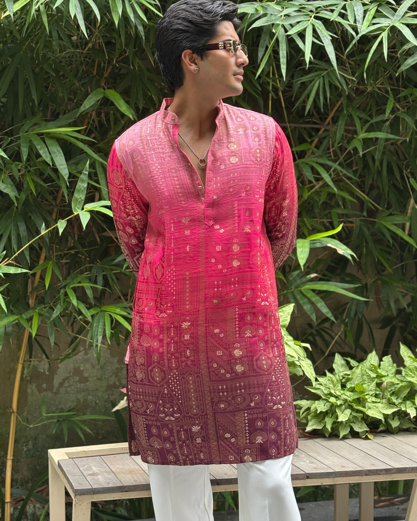 OMBRE BANARASI SILK KURTA FOR MEN