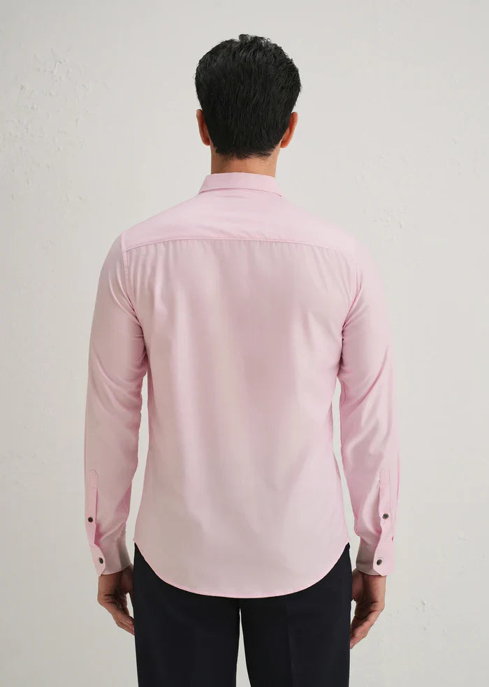 PINK STITCHLESS PLACKET PREMIUM WRINKLE-FREE SHIRT