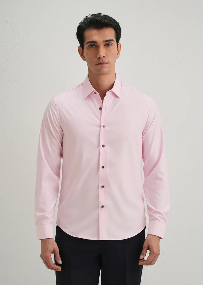 PINK STITCHLESS PLACKET PREMIUM WRINKLE-FREE SHIRT