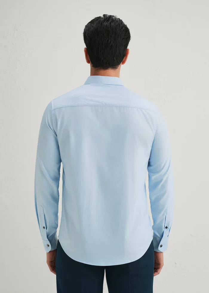 SKY BLUE STITCHLESS PLACKET PREMIUM WRINKLE-FREE SHIRT